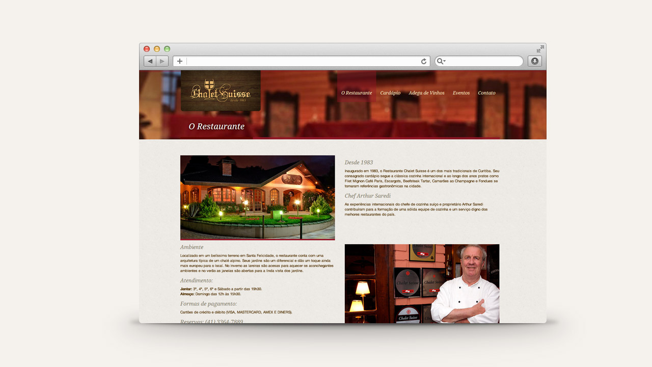 Chalet Suisse Restaurant – Website