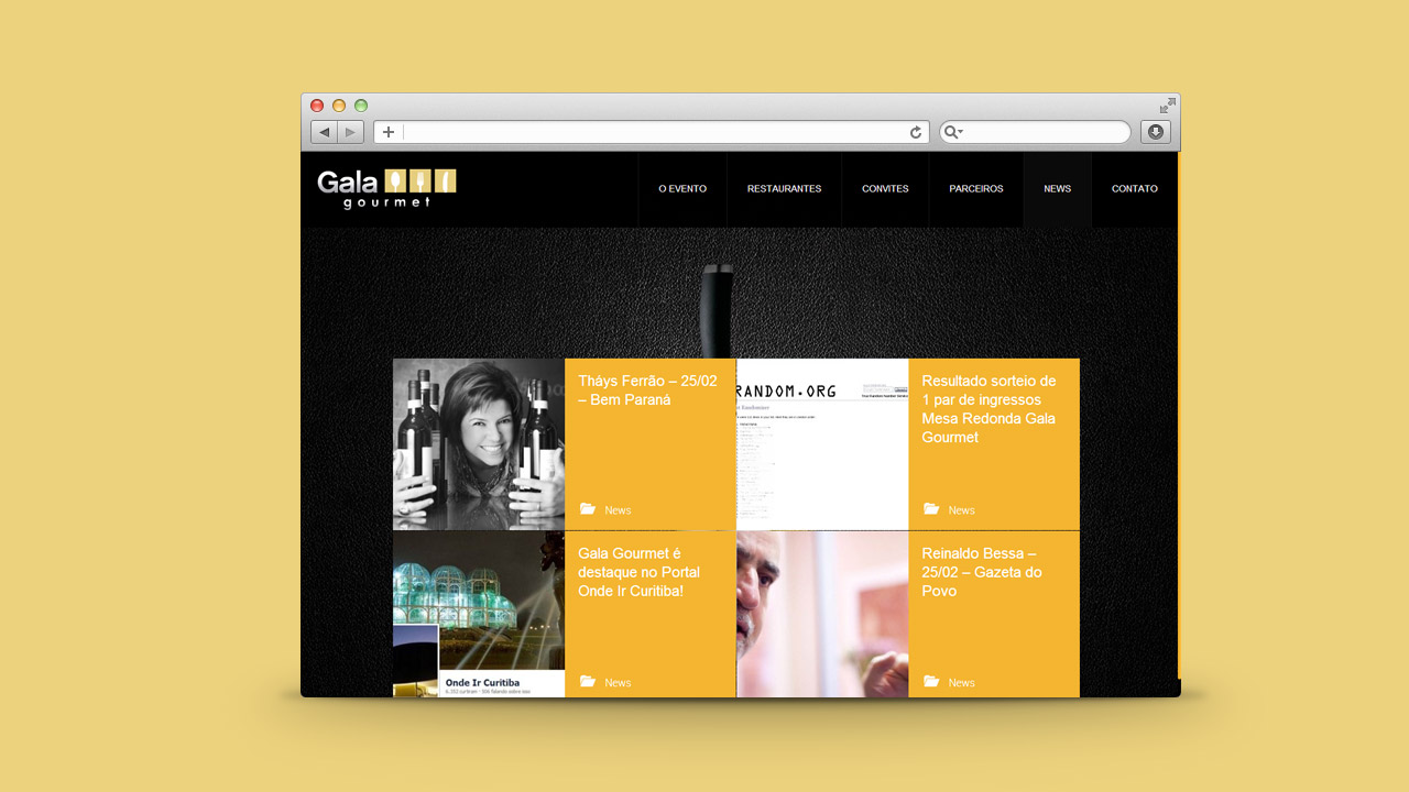 Gala Gourmet Gastronomic Event – Website