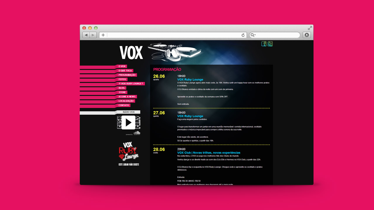 Vox Bar – Website